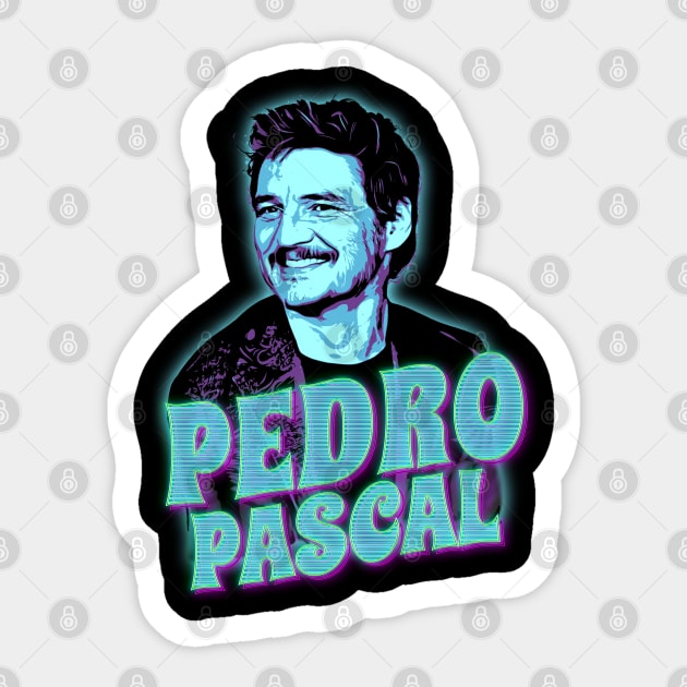 pedro pascal - neon wave Sticker by LAKOSH